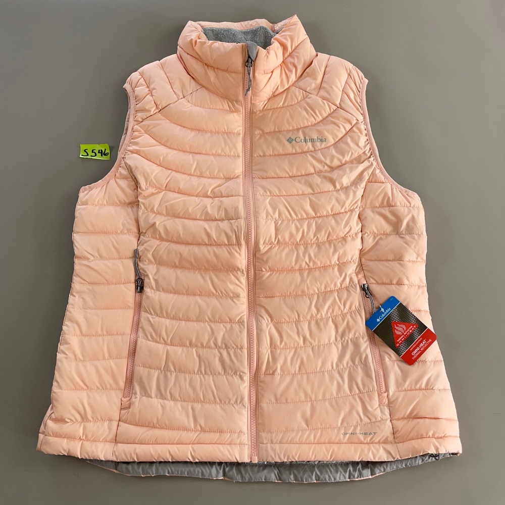 Columbia White Out Vest Pink Omni-Heat Puffer XL Retail $89.99